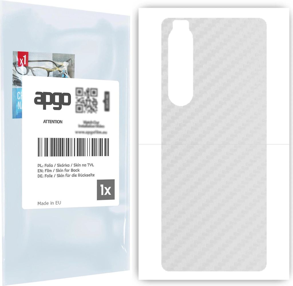 apgo Rückseite Schutzfolie für Sony Xperia 1 III - Hinten Schutzfolie Carbon Transparent (durchsichtig), Rückseite Folie schützt vor Kratzern ...