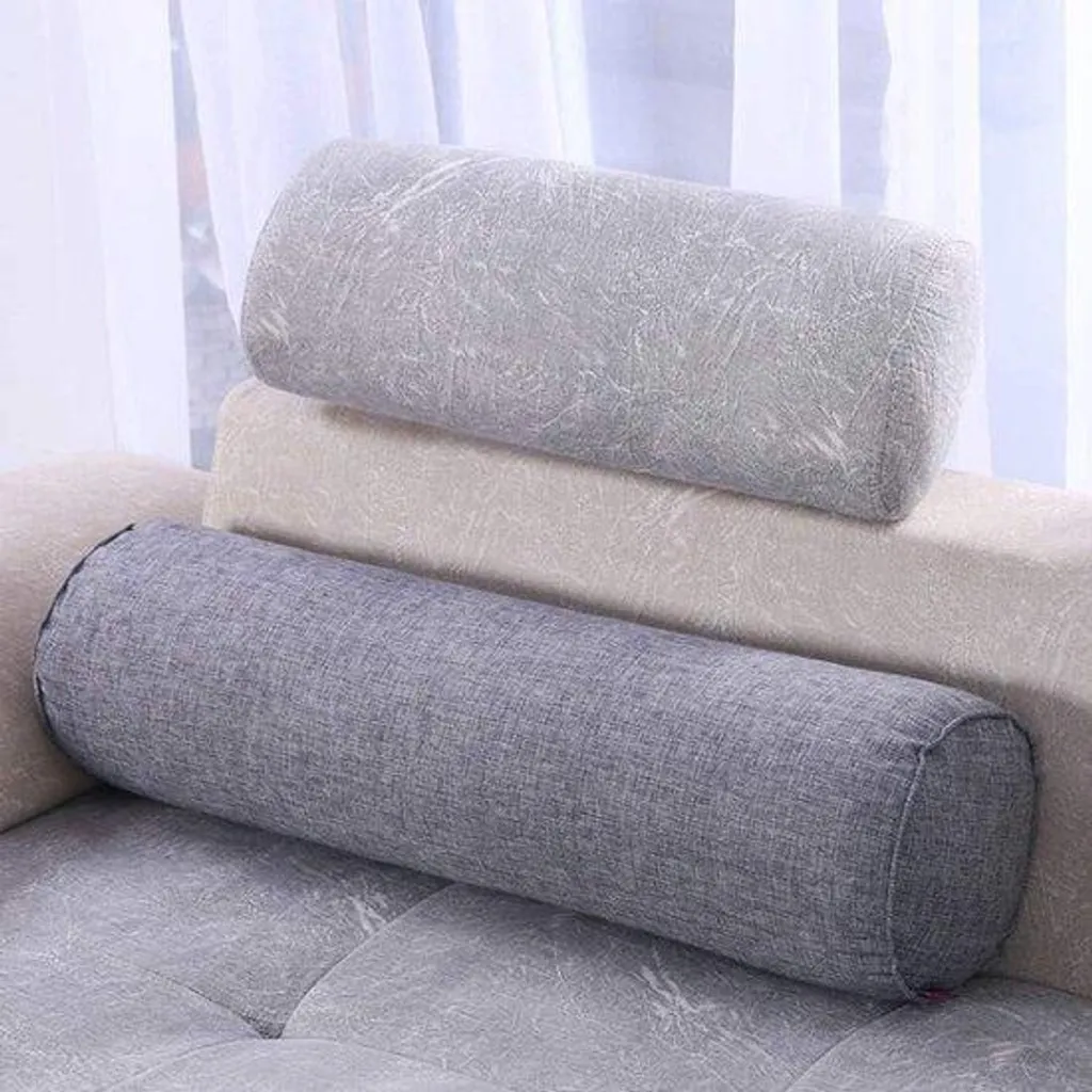 Coussin genoux gris à mémoire de forme pour soutien lombaire et nuque