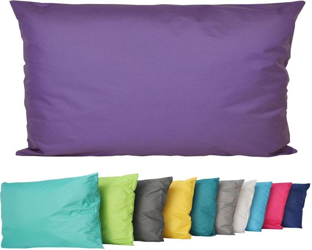 JACK Outdoor Lounge Kissen 30x50cm Dekokissen inkl. Füllung Wasserfest Sitzkissen Garten Stuhl Lotus Effekt, Farbe:Lila