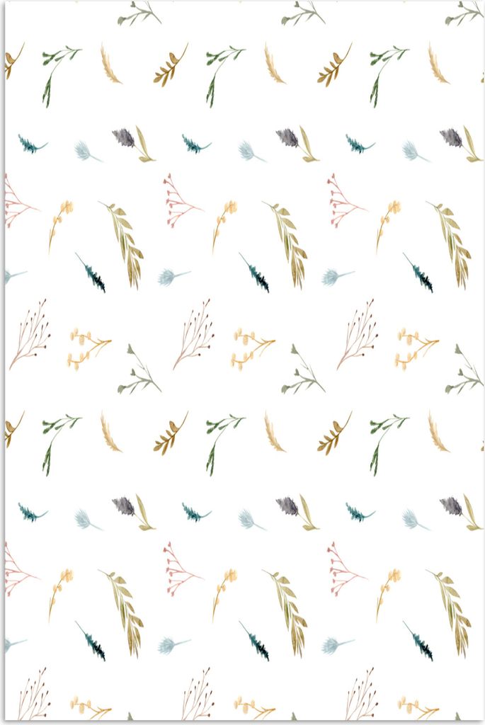 MuchoWow Poster Blumen - Muster - Pastell 20x30 cm - Papierdruck