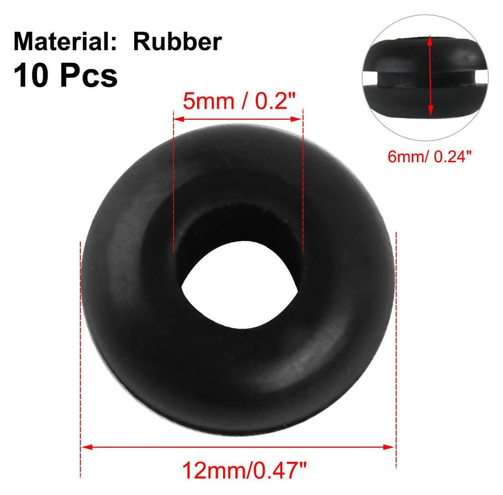 Gummidichtung doppelseitig 5 mm x 8 mm Schwarz, 10 Stš¹ck