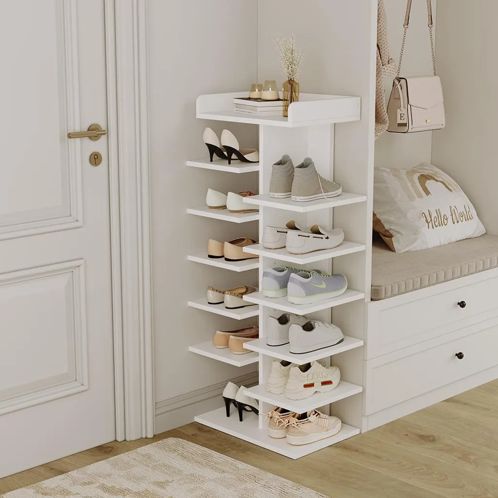 Meuble chaussures Vicco Stepy 10 compartiments compact blanc 45x114cm - 6