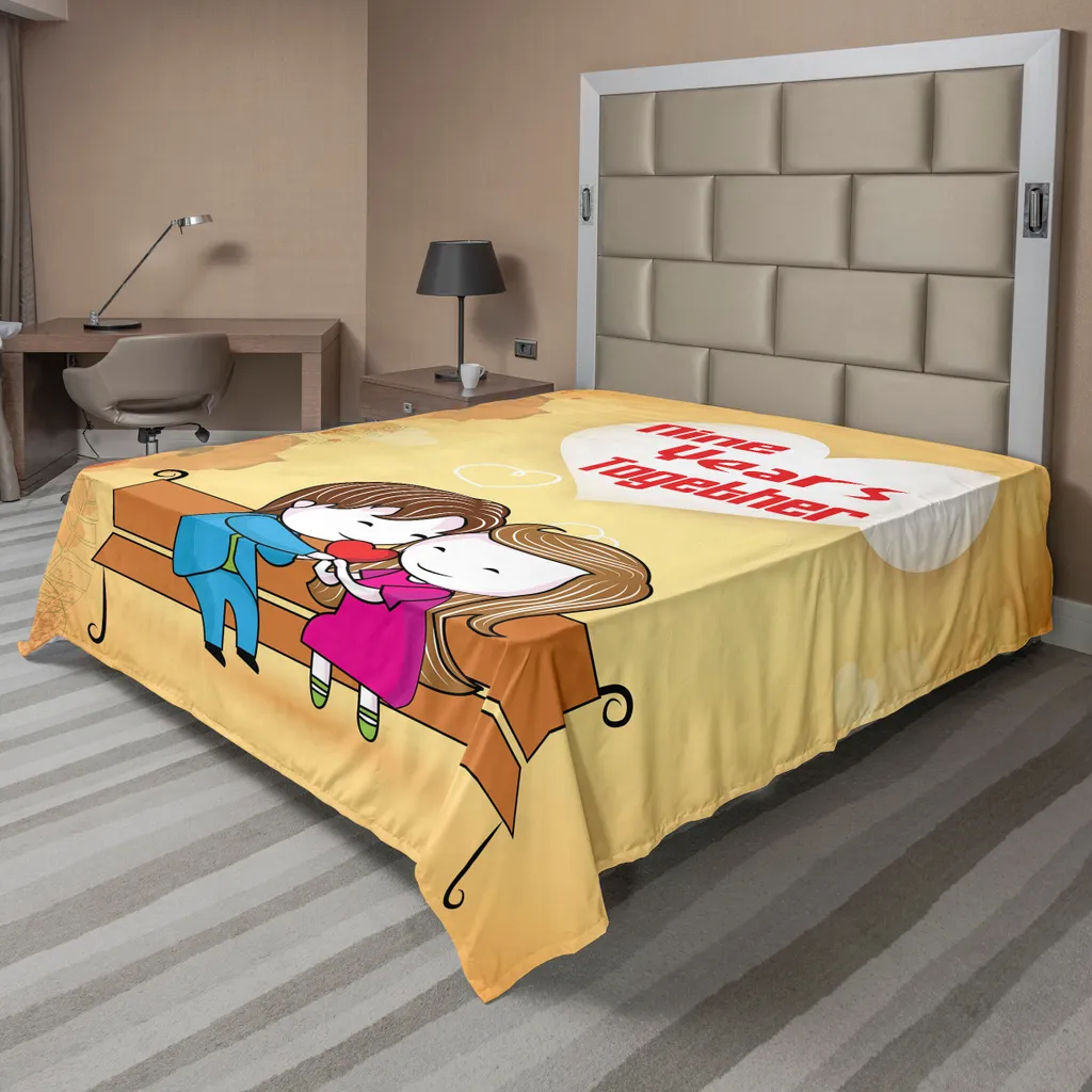 Drap de dessus décoratif Multicolore 266x260 cm avec Motifs Floraux