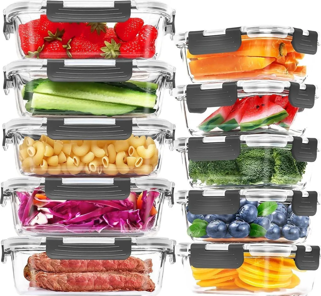 Set Contenitori in Vetro 10 Pezzi: Soluzione Zero Waste e Senza BPA