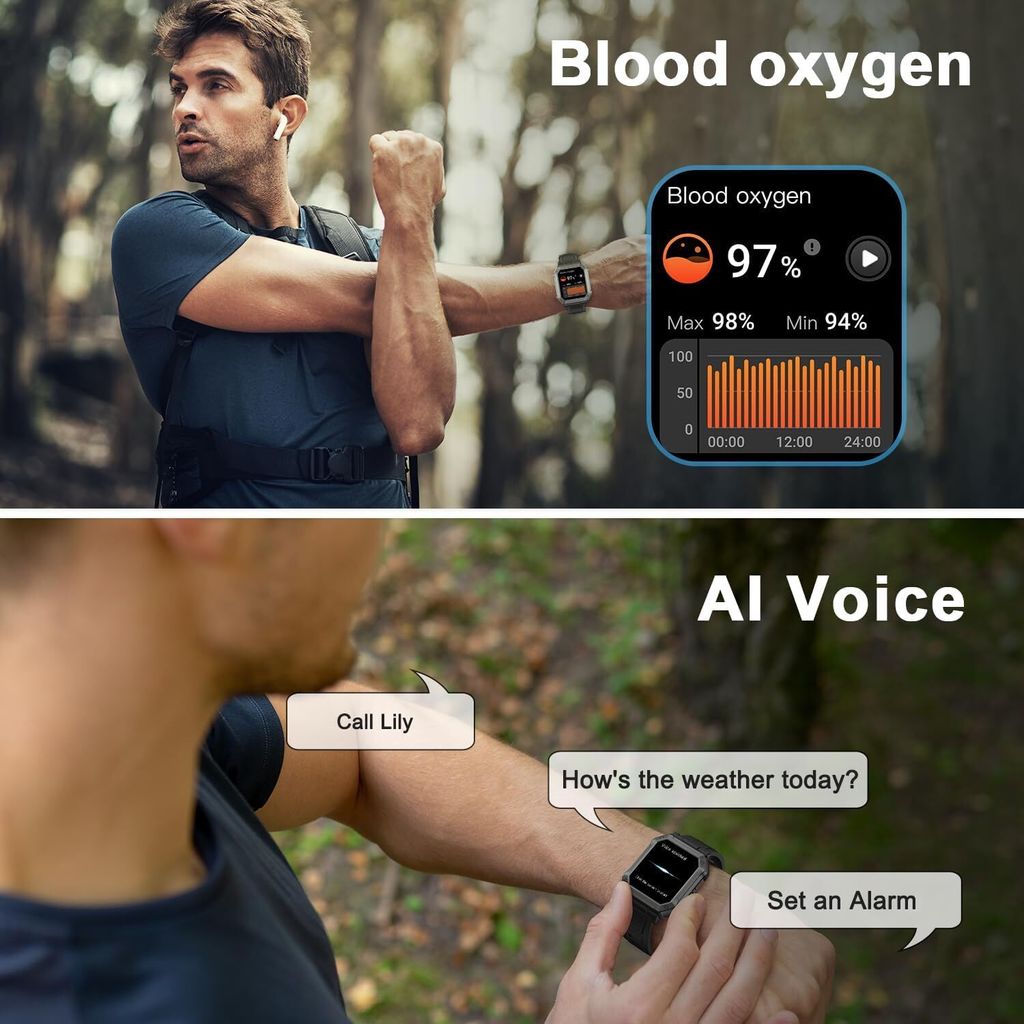 Smartwatch, Fitness-Tracker, Militär-Smartwatches, digitale Produktbild 5