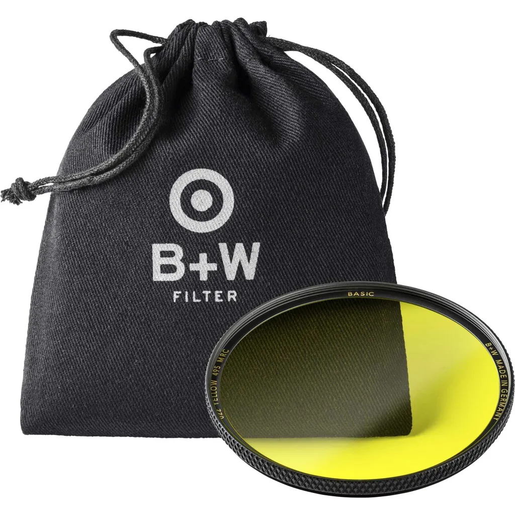 Filtre photo jaune 55mm B+W 495 MRC Basic pour photographie argentique
