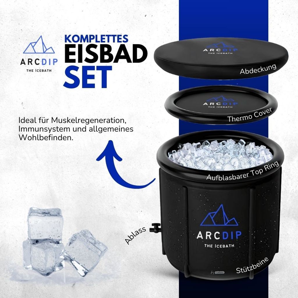 ArcDip Eisbad Eisfass Badefass Cold Plunge zum Eisbaden 70 Produktbild 2