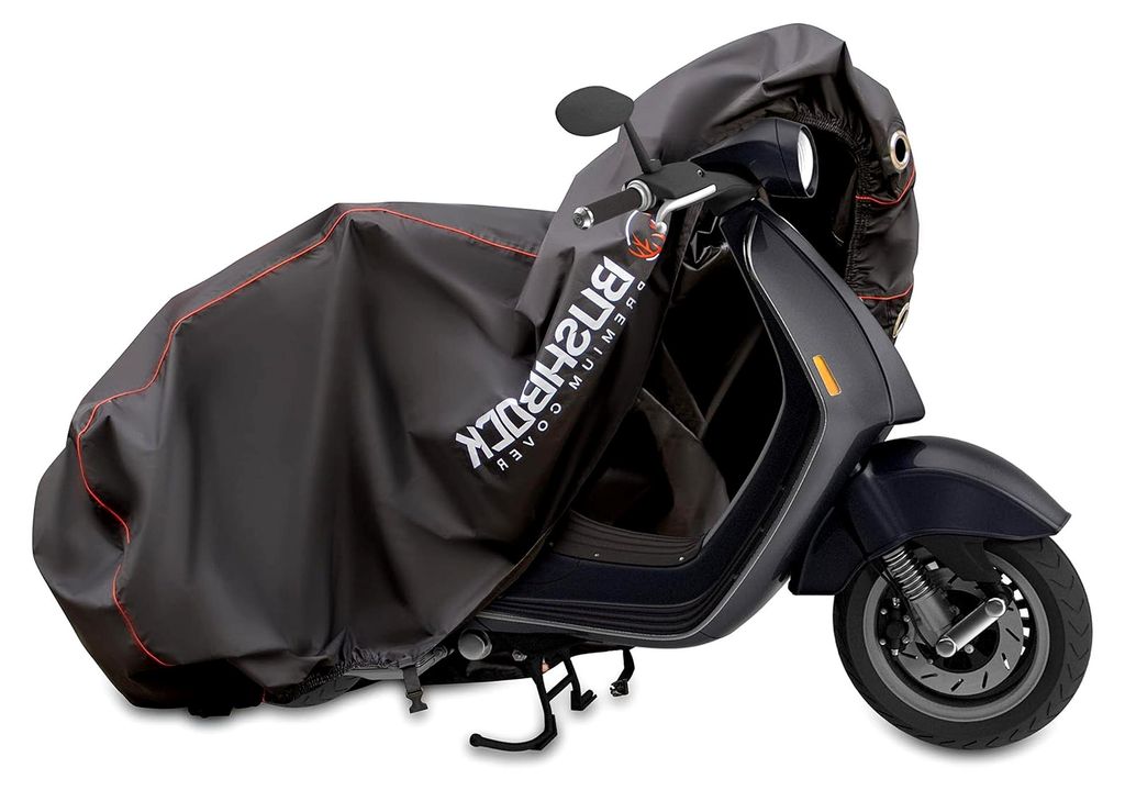 BUSHBOCK Premium Motorroller Abdeckplane mit Ripstop-Struktur - Outdoor/Indoor - wasserdichte Abdeckhaube - Motorradplane (M)