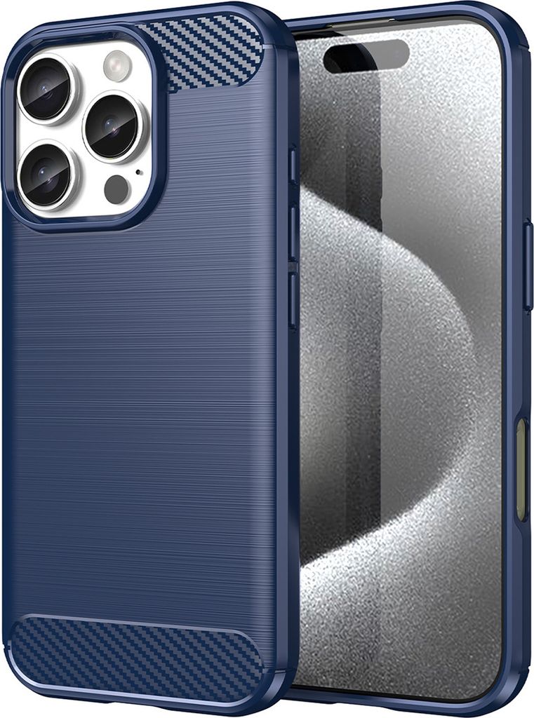 Carbon Case für iPhone 16 Pro Max, Blau