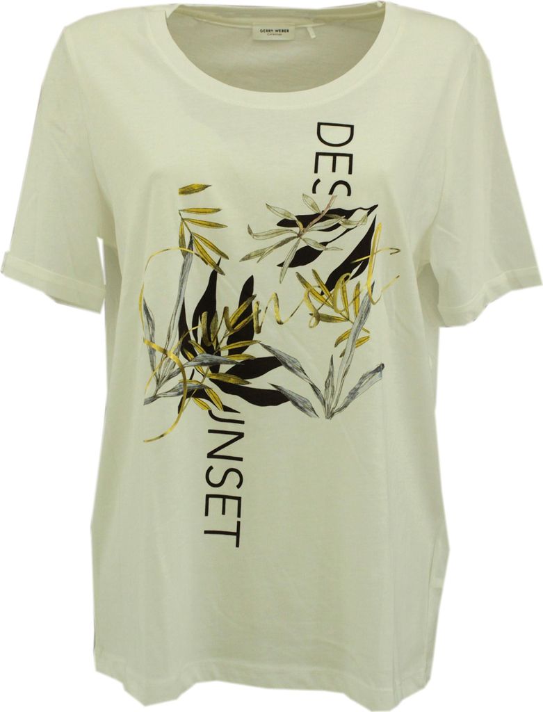 29681 Gerry Weber, , Damen T-Shirt Top , Jersey, white, 36