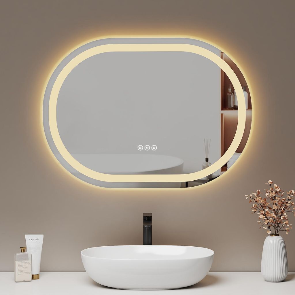 EMKE LED Badspiegel 70x50cm Badspiegel beschlagfrei Produktbild 