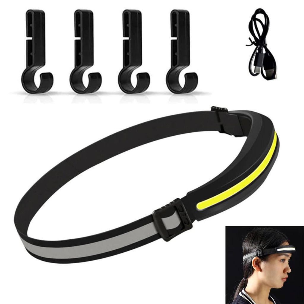 Stirnlampe, Wiederaufladbare LED-Campinglampe, wasserdicht, COB-Flutlicht, ideal für Outdoor-Aktivitäten wie Laufen, Radfahren, Angeln und Camping