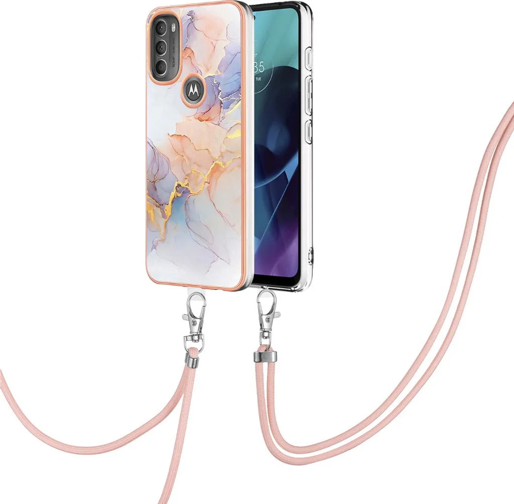 Offerta Cover Motorola Moto G71 5G con Cinturino - TPU Grigio Fantasia