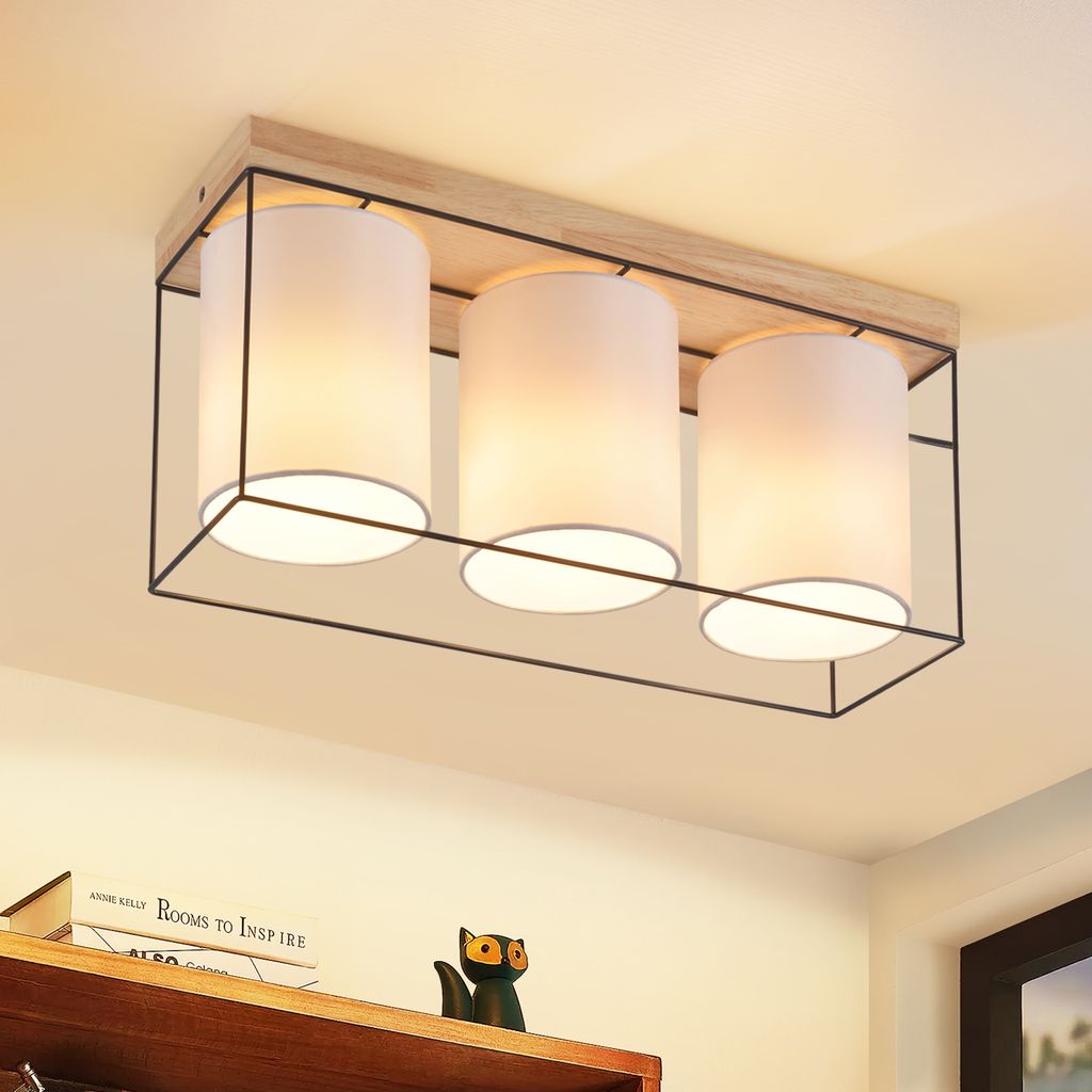 ZMH lampa sufitowa do salonu lampa sufitowa drewno 3 Zdjęcie produktu 