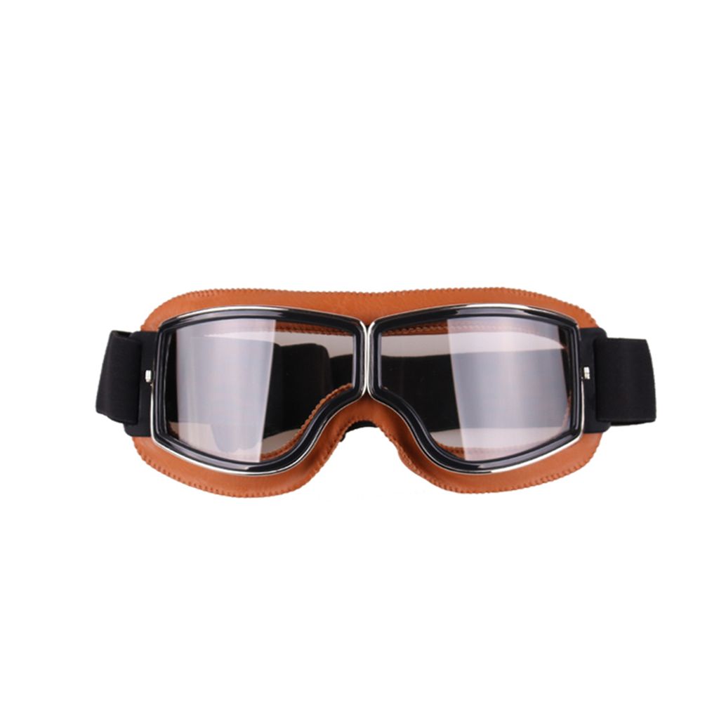 Unisex Vintage Motorrad Motorrad winddicht staubdicht Pilotenbrille für-Gelb weiss