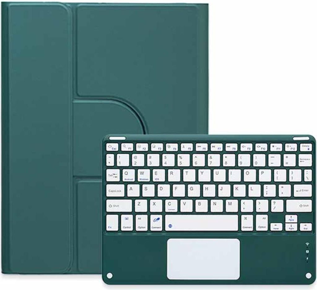 INF Dunkelgrüne Bluetooth Tastatur Magnetische Hülle mit Touchpad für iPad Pro (M4) 11 Zoll (2024)