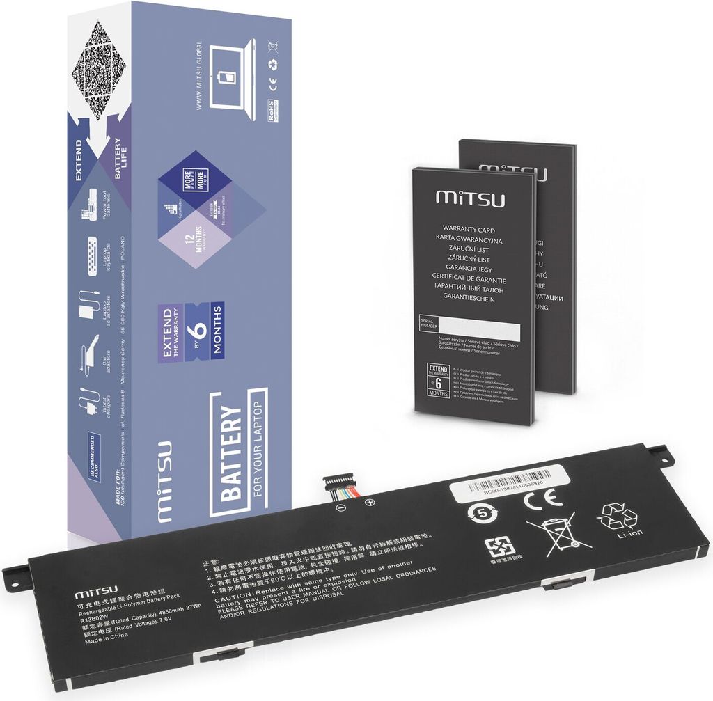 R13B01W R13B02W Akku für Xiaomi Mi Air 13.3 2018