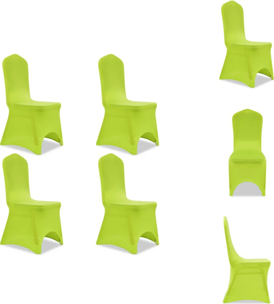 Set 4 Fodere Elastiche vidaXL Verde - Protezione Sedie Universale
