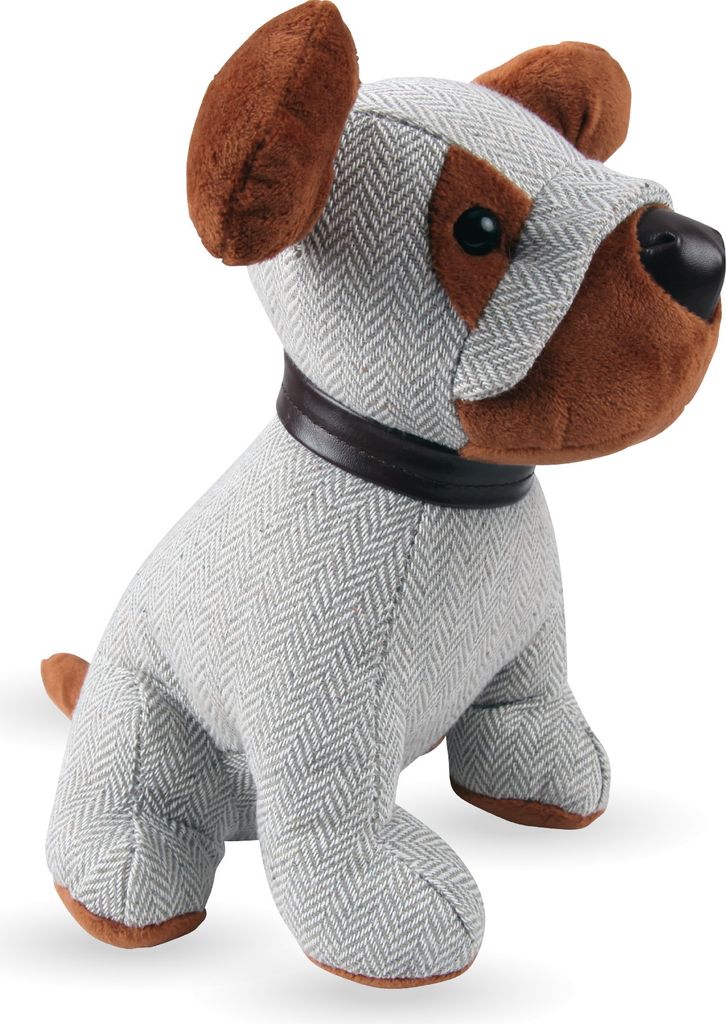 Türstopper ( Braun/Silber ) Labrador 25x20cm Türsack, Plüschdeko schwer ( 1000g ) für innen, Fensterfeststeller , Kinderzimmer Deko