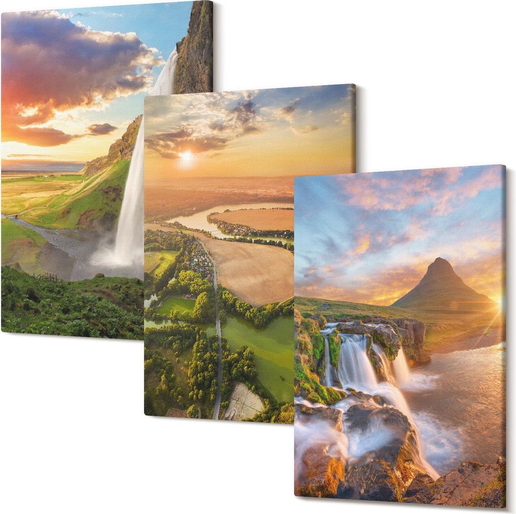 Wandbild – Leinwandbild – Leinwandbilder – Polycanvas – Kunstdruck – Modern – Panorama – Mehrteilig – 3-Teilig Set – Hochwertig ...