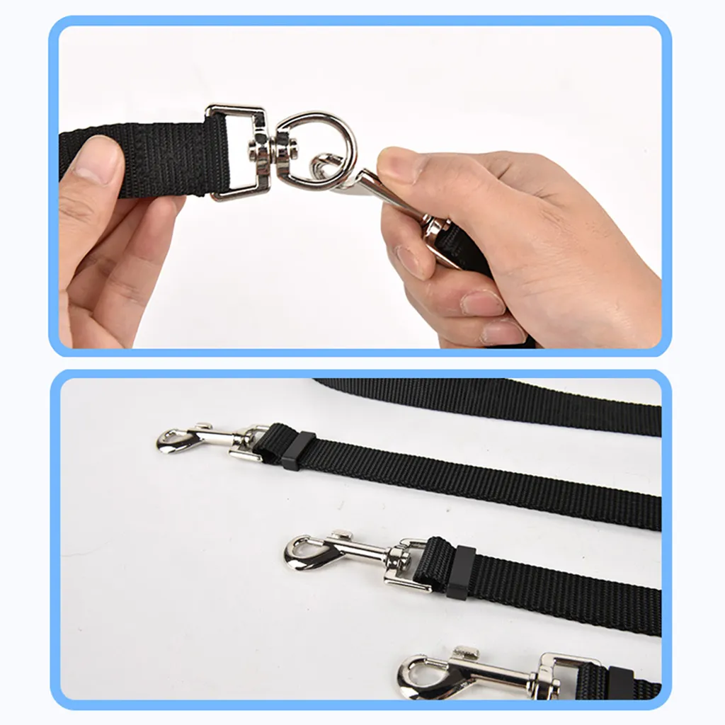 Offerta Guinzaglio Triplo Cani Nylon Blu | Resistente e Regolabile - 10