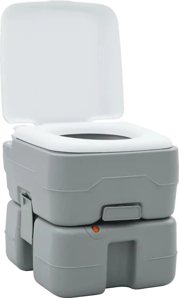 vidaXL Toilettes de camping portables gris et blanc 41,5x36,5x37,5 cm