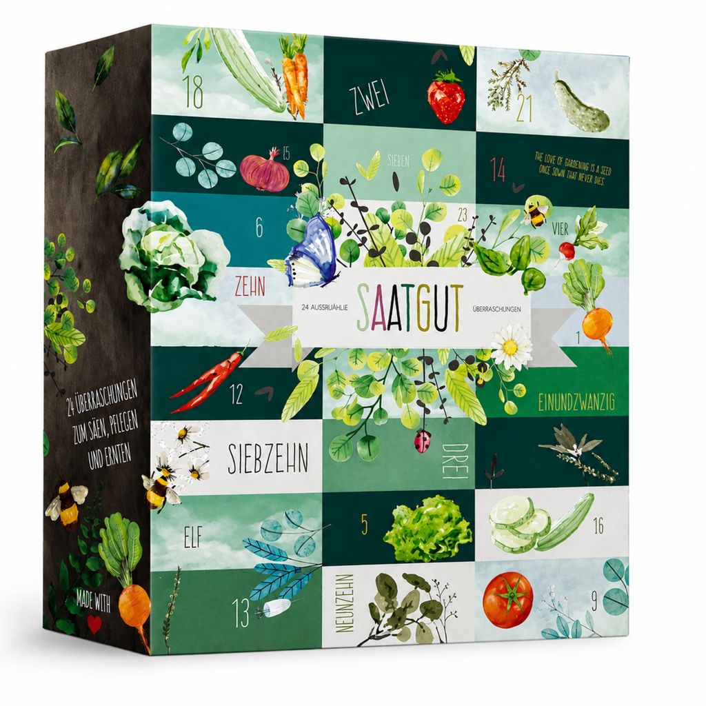 BOXILAND® Saatgut Adventskalender 2026 – 24 Sorten Gemüse Produktbild 