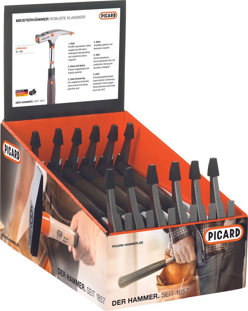 PICARD Display: Meisterhämmer, Nr. 698, glatt