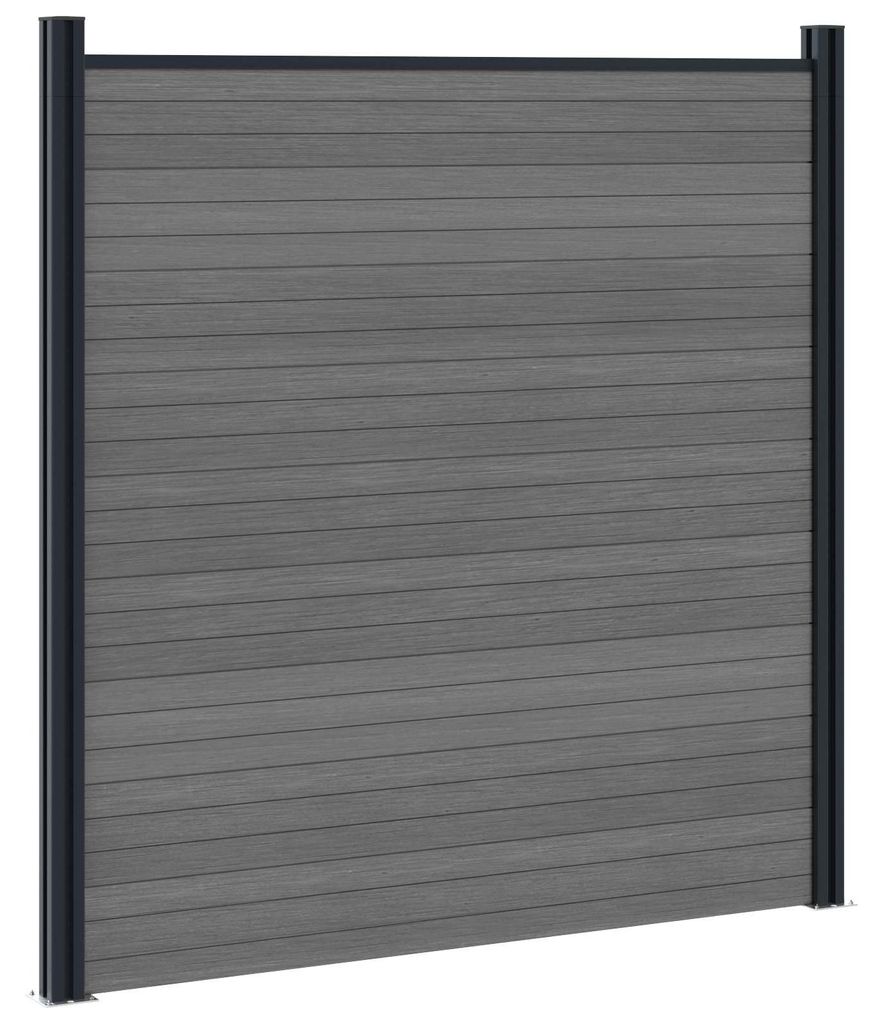 vidaXL Zaunelement WPC und Aluminium Grau