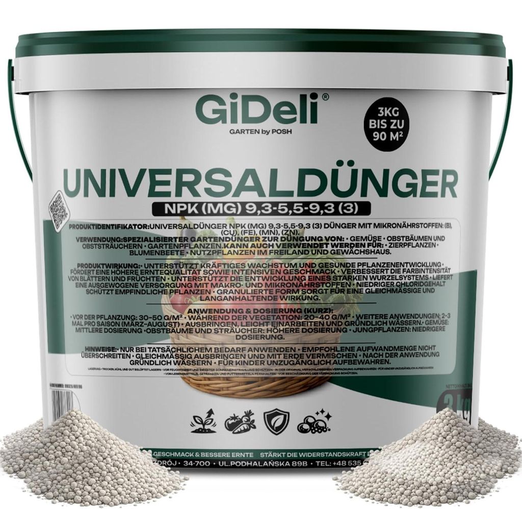 Universaldünger 3kg NPK Gartendünger chloridarm Gemüse Obst Produktbild 
