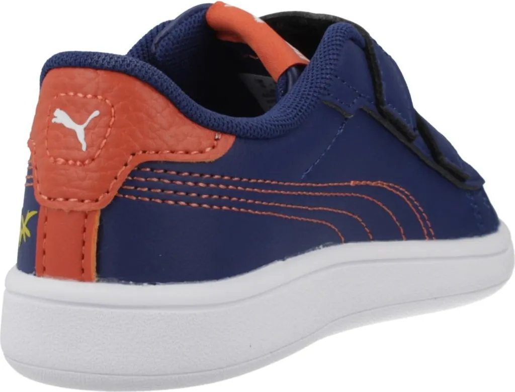 Puma Smash 3.0 Dino V Enfant : Basket à Scratch avec Semelle SoftFoam+ - 3