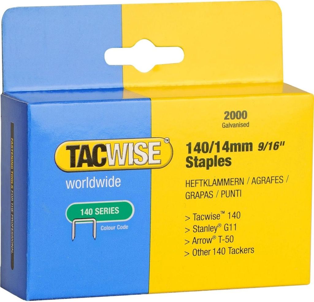 TACWISE Heftklammern 140/14 mm verzinkt 2.000 Stück Produktbild 