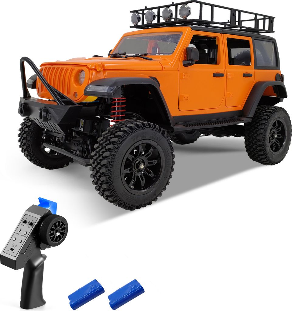 Ferngesteuertes Auto, Massstab 1:12, Allradantrieb, 2,4 G ferngesteuerter Raupen-Gelaendewagen mit Lichtern fuer Kinder und Erwachsene, mit 2 Batte...