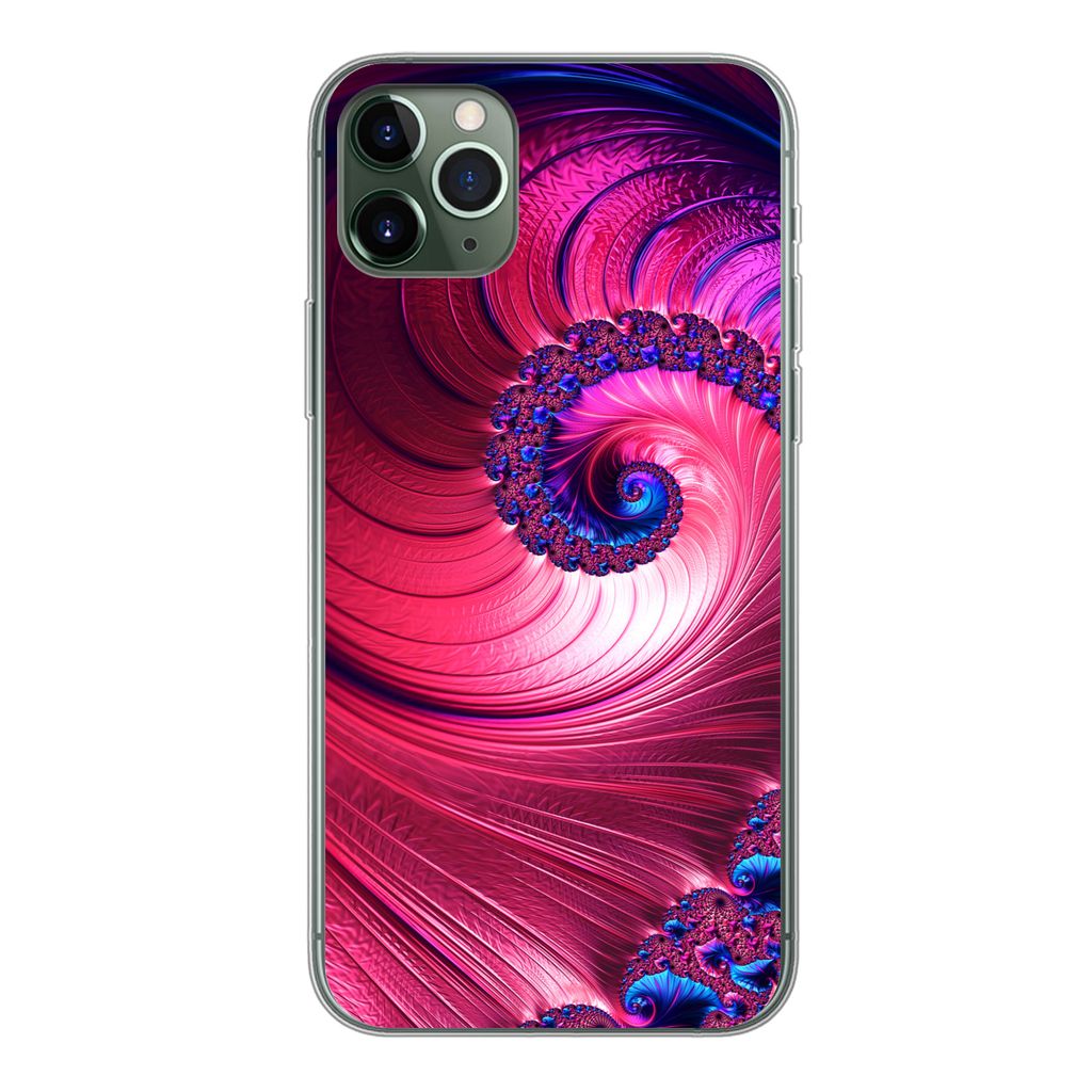 MuchoWow Handyhülle Schutzhülle Hülle für iPhone 11 Pro Max Spirale - Abstrakt - Farben Silikon Softcase Handy Hülle - Schutz