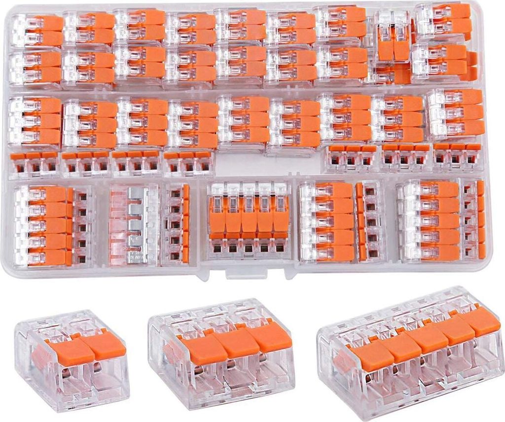 75 Stück Kabelverbinder, Kabelklemmen Elektro, Verbindungsklemmen Klemme mit Betätigungshebel, 4mm² Leiter Klemme Lüsterklemmen Verbindungsklemme