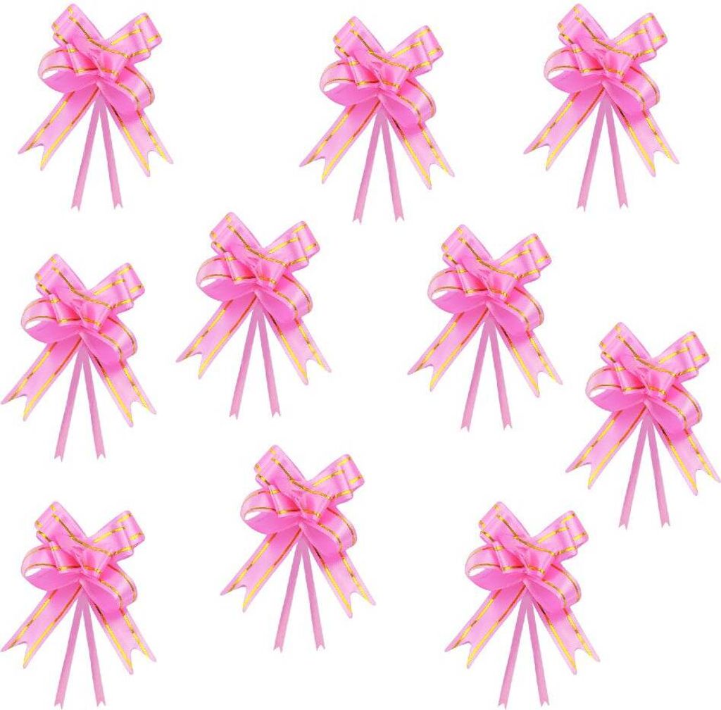 Oblique Unique 10 Geschenkschleifen mit Geschenkbändern Deko Schleifen - rosa