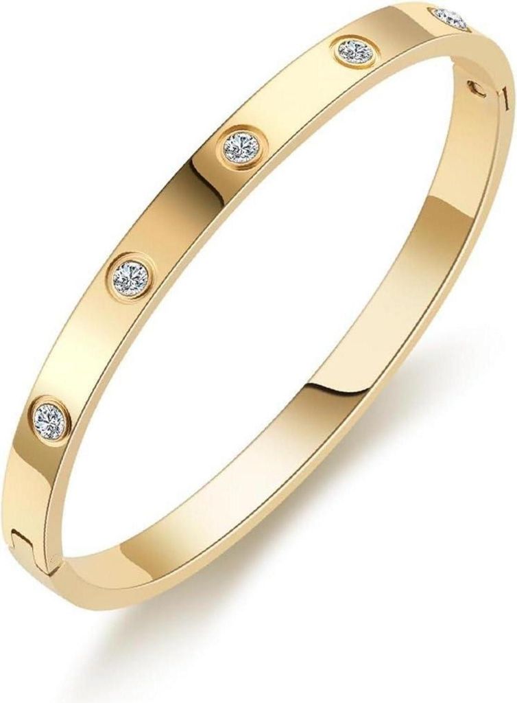NTRUXZP Damen Armreif Edelstahl Zirkonia 6mm breit Produktbild 
