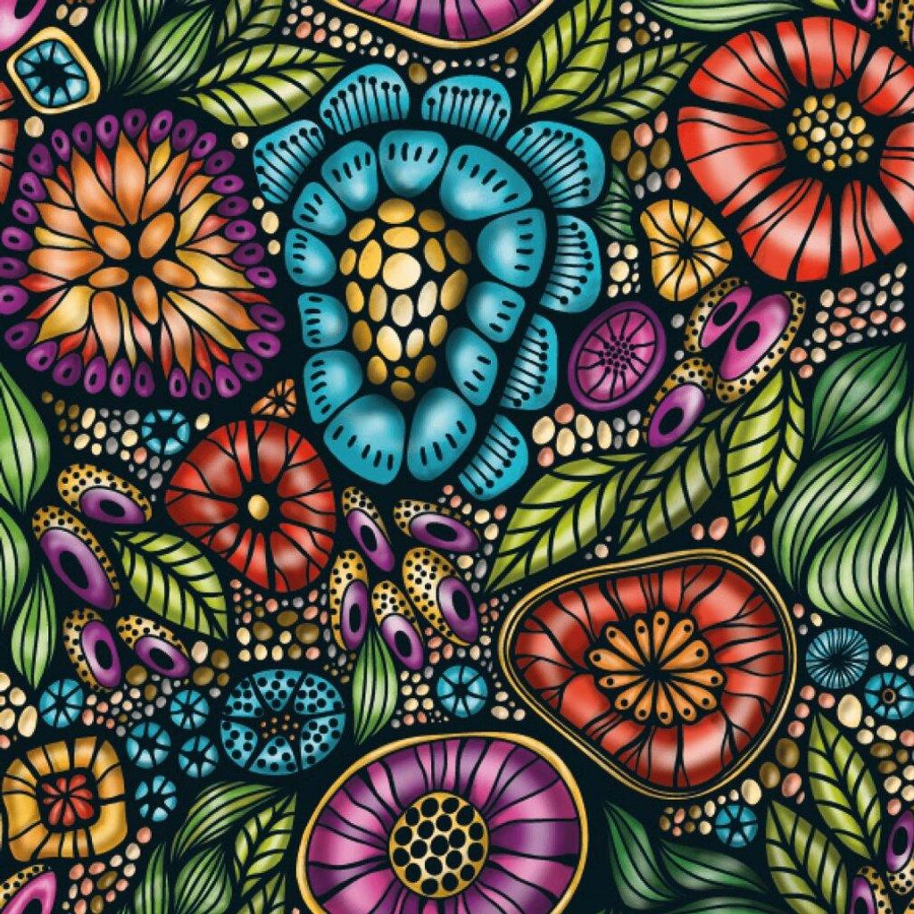 CURIOSI Quadratisches Puzzle Q Life: Bunte Blumen 72 Puppen