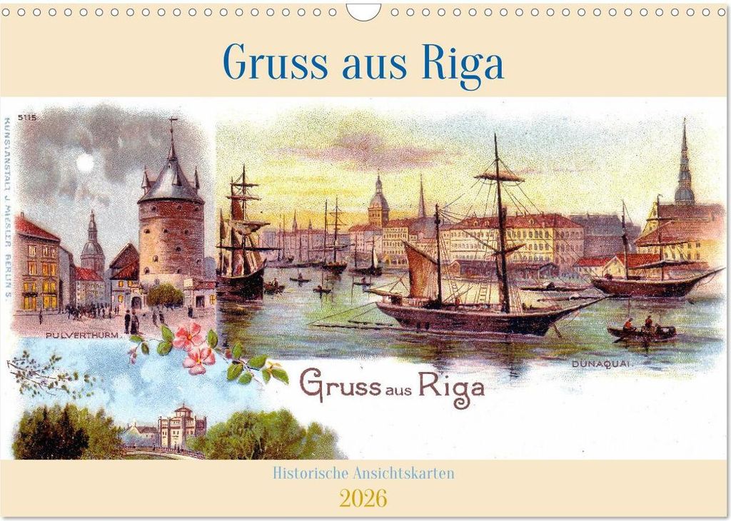 Gruss aus Riga - Historische Ansichtskarten (Wandkalender 2026 DIN A3 quer), CALVENDO Monatskalender