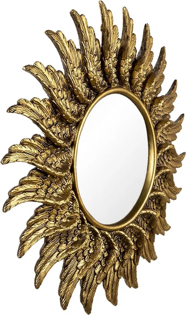 Specchio Parete Design Ali d'Angelo - Oro Ø 47 cm Clayre & Eef - 2