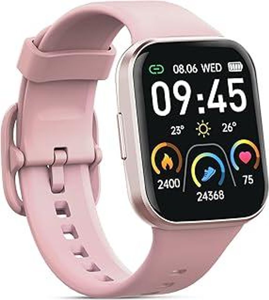Jugeman Smartwatch Damen, Fitnessuhr 1,69/ HD Farbdisplay, 25 Sportmodi Fitness Tracker Uhr Pulsmesser Schlafmonitor, IP68 Wasserdicht Sportuhr Da...