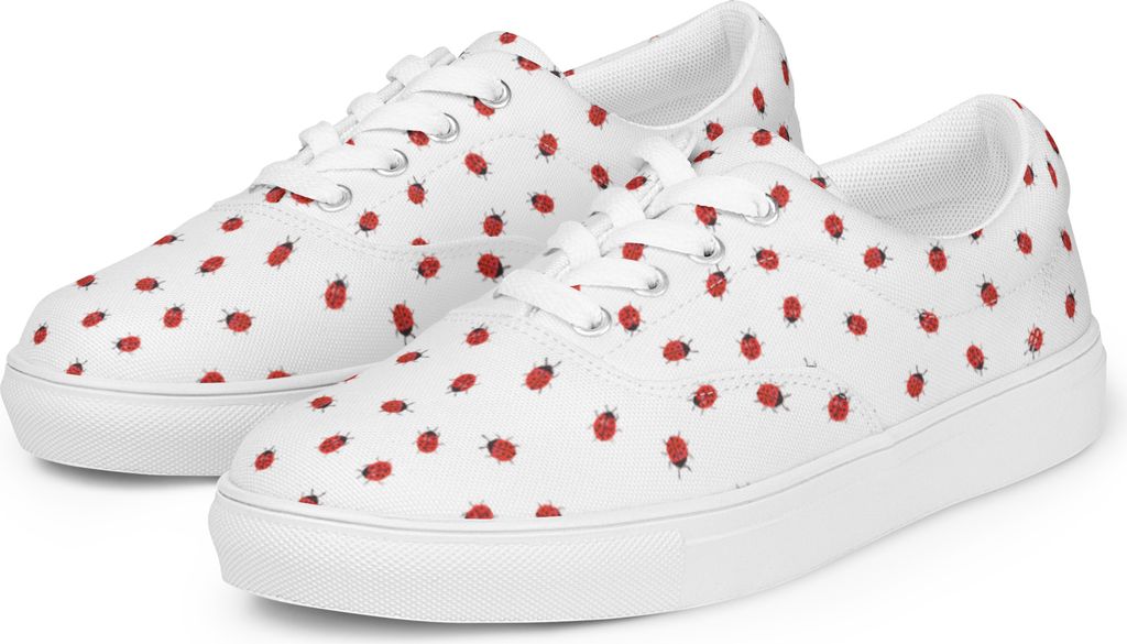 Mr. & Mrs. Panda Sportschuhe Marienkäfer Design Größe 40 1/2 - Weiß - Geschenk, Turnschuhe Damen, Damenschuhe, Freizeitschuh, Halbschuhe, Versp...