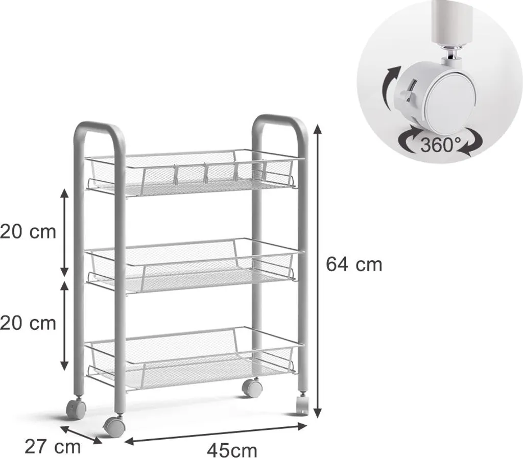 Petit meuble de rangement 3 compartiments Vicco Tarro 45x64cm Blanc - 3