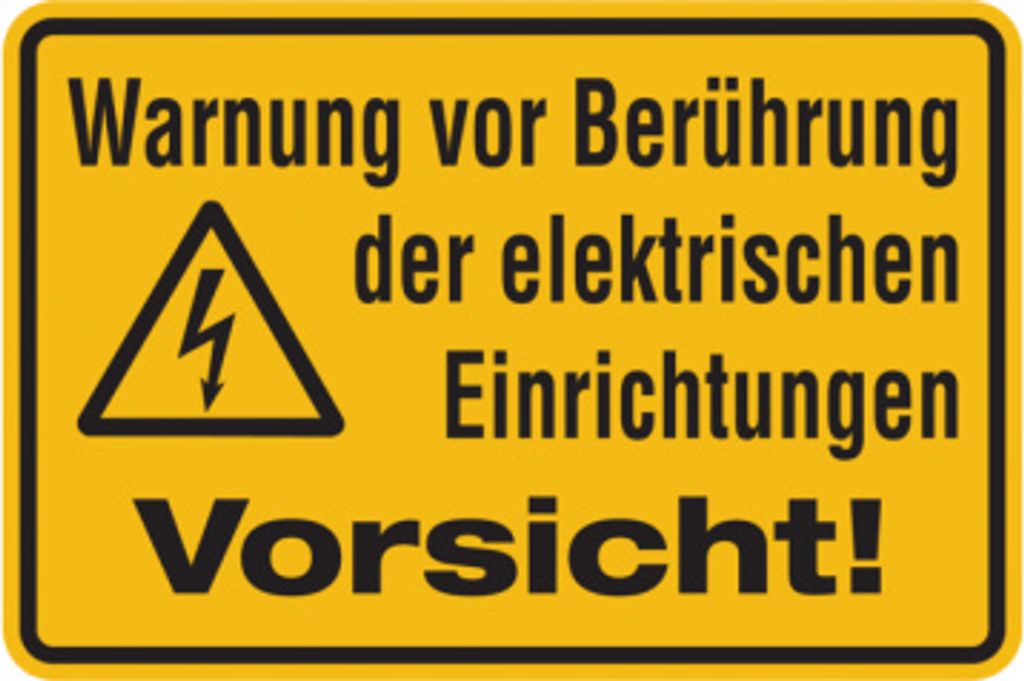 Dreifke Warnschild, Warnung vor Berührung der elektrischen Einrichtungen, 20...