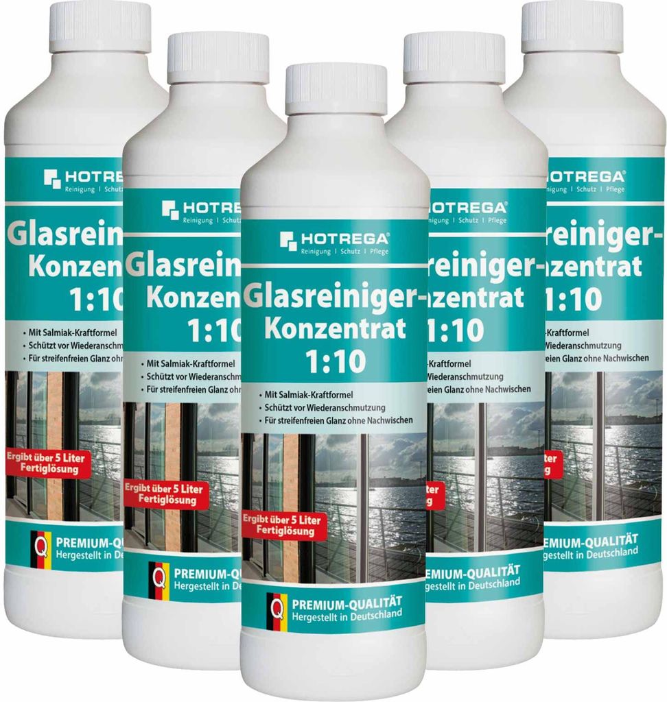 HOTREGA Glasreiniger 1:10 Konzentrat 500ml, Reinigung Glasflächen, Reiniger Glas