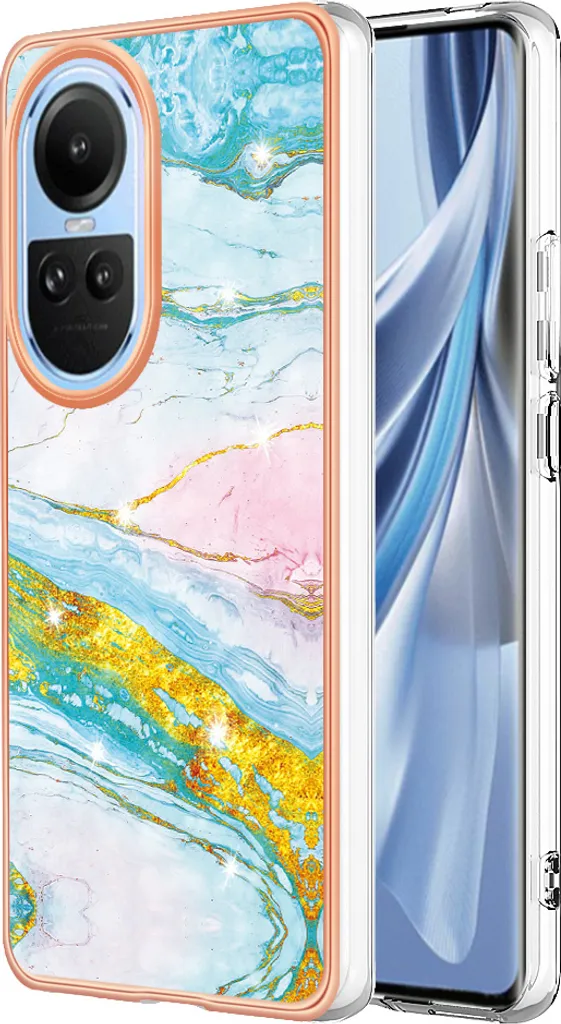 XINYEXIN Cover per Oppo Reno 10 5G / Reno 10 Pro 5G Case, Custodia Protettiva in Vetro a Gradiente, Custodia Telefono Antiurto e Antigraffio con Cornice in Morbido Silicone - Viola