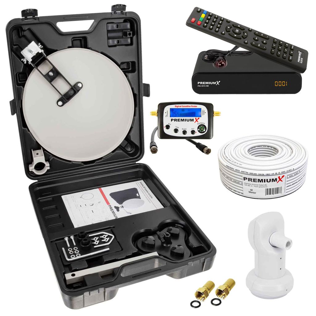 PremiumX Camping SAT Anlage Receiver SatFinder LNB 10m Produktbild 