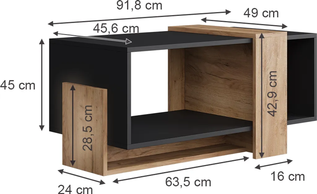 Table basse gain de place Vicco Aven facile à monter et très durable - 2