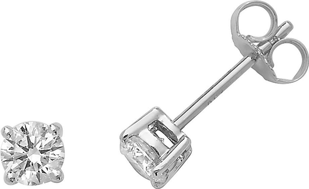 18 Karat (750) Weißgold Damen - Diamant Paar Ohrstecker Brillant-Schliff 0.65 Karat GH - SI2 - 4mm*4mm; TRS280918KW