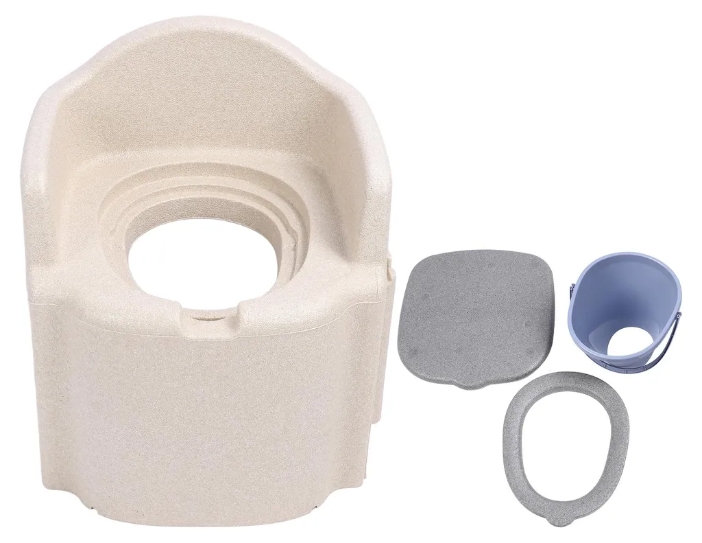 Chaise de douche percée pour seniors avec assise rembourrée et seau